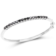 Load image into Gallery viewer, 2.50 Carat Genuine Black Diamond .925 Sterling Silver Bangle