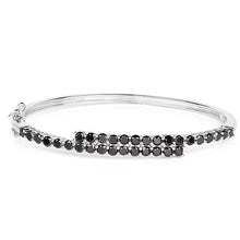 Load image into Gallery viewer, 4.00 Carat Genuine Black Diamond .925 Sterling Silver Bangle