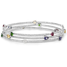Load image into Gallery viewer, 3.88 Carat Genuine Multi Stones .925 Sterling Silver Bracelet