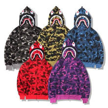 Load image into Gallery viewer, Camouflage Thin Hooded Zipper Jacket Shark Jacket