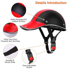 Load image into Gallery viewer, Baseball Cap Anti-UV Cycling Motorcycle Hat Leather Helmet