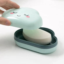 Load image into Gallery viewer, Bathroom Soap Dish Box Cute Cartoon Clouds Soap Holder Home Shower Travel Container Soap Tray Drainer Box Bathroom Accessories Soap Dish with Drain Soap Holder Soap Saver Easy Cleaning Dry Stop Soap