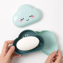 Load image into Gallery viewer, Bathroom Soap Dish Box Cute Cartoon Clouds Soap Holder Home Shower Travel Container Soap Tray Drainer Box Bathroom Accessories Soap Dish with Drain Soap Holder Soap Saver Easy Cleaning Dry Stop Soap