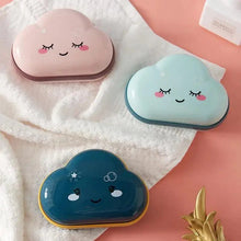 Load image into Gallery viewer, Bathroom Soap Dish Box Cute Cartoon Clouds Soap Holder Home Shower Travel Container Soap Tray Drainer Box Bathroom Accessories Soap Dish with Drain Soap Holder Soap Saver Easy Cleaning Dry Stop Soap