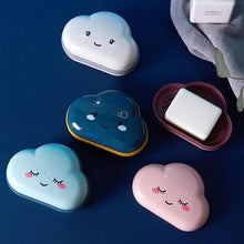 Load image into Gallery viewer, Bathroom Soap Dish Box Cute Cartoon Clouds Soap Holder Home Shower Travel Container Soap Tray Drainer Box Bathroom Accessories Soap Dish with Drain Soap Holder Soap Saver Easy Cleaning Dry Stop Soap