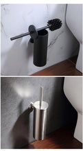 Load image into Gallery viewer, Bathroom Toilet Brush Holder Matt Black Stainless Steel Toilet Brush Wall Mounted For Bathroom Storage And Organization Toilet Bowl Brush with Stainless Steel Handle Durable Bristles Deep Cleaning Compact Bathroom Brush Save Space Good Grip