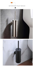 Load image into Gallery viewer, Bathroom Toilet Brush Holder Matt Black Stainless Steel Toilet Brush Wall Mounted For Bathroom Storage And Organization Toilet Bowl Brush with Stainless Steel Handle Durable Bristles Deep Cleaning Compact Bathroom Brush Save Space Good Grip