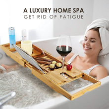 Load image into Gallery viewer, Bathtub Caddy Tray Crafted Bamboo