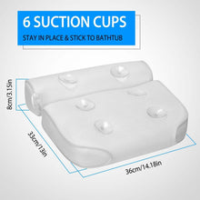 Load image into Gallery viewer, Bathtub Pillow Suction Cup Bath Pillow Air Mesh