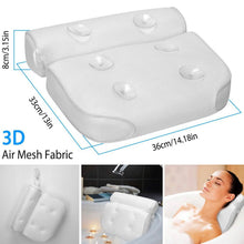 Load image into Gallery viewer, Bathtub Pillow Suction Cup Bath Pillow Air Mesh