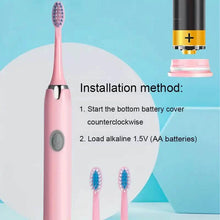 Load image into Gallery viewer, Battery Operated Toothbrush Kit with 6 Soft Bristles