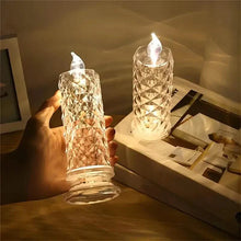Load image into Gallery viewer, Battery-Powered LED Candle Lamp With Rose Pattern Refraction Halo Projection
