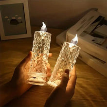 Load image into Gallery viewer, Battery-Powered LED Candle Lamp With Rose Pattern Refraction Halo Projection