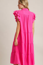 Load image into Gallery viewer, Charming Pink Full Size Ruffle Cap Sleeve Dress Plus Size Elegant & Stylish Girls Dress