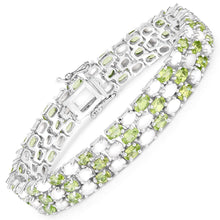 Load image into Gallery viewer, 19.73 Carat Genuine Opal and Peridot .925 Sterling Silver Bracelet