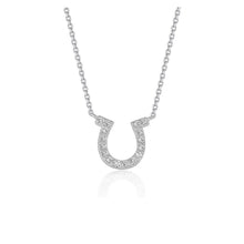 Load image into Gallery viewer, 14k White Gold Horseshoe Design Diamond Pendant