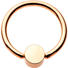 Load image into Gallery viewer, 14G 1/2 Clear Gem 5mm Disc Rose Gold IP BCR Captive Ring