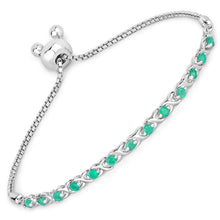 Load image into Gallery viewer, 0.72 Carat Genuine Emerald .925 Sterling Silver Bracelet