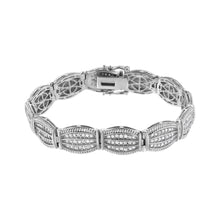 Load image into Gallery viewer, .925 Sterling Silver 3.0 Cttw Prong Set Diamond Art Deco Style Tennis Bracelet (I-J Color, I2-I3 Clarity) - 7.25"