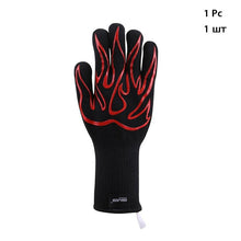Load image into Gallery viewer, BBQ Oven Gloves High Temperature Resistance Barbecue Cooking Baking Heat Insulation 14 Inch Bracers Microwave Gloves Fireproof Kitchen Gloves for Outdoor Cooking BBQ Barbecue Accessories