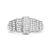 Load image into Gallery viewer, 14K White Gold Plated 0.26 Carat Genuine White Diamond .925 Sterling Silver Ring
