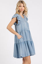 Load image into Gallery viewer, New Summer V-Neck Ruffled Cap Sleeve Mini Dress For Women – Fluttering, Trendy, Feminine, Elegant & Playful Style