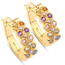Load image into Gallery viewer, 0.76 Carat Genuine Multi Stones .925 Sterling Silver Earrings