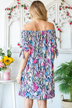 Load image into Gallery viewer, Full Size Off Shoulder Snake Mini Summer Dress – Bold Snake Print Dress, Fluttering Trendy Off Shoulder Dress, Edgy Snake Mini Dress, Statement Mini Dress, Chic Off Shoulder Dress, Sexy Snake Print Dress, Fashion Forward Mini Dress