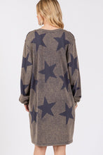 Load image into Gallery viewer, Modern Star Print Round Neck Dress Casual And Trendy Women’s Comfortable Soft Dress