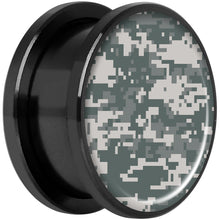 Load image into Gallery viewer, Digital Camo Print Black Anodized Screw Fit Plug Set 18mm