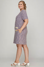 Load image into Gallery viewer, Full Size Short Sleeve Pearl Studded Trim Knit Tweed Dress Plus Size –Elegant and Glamorous Dress with Pearl Detailing for Upscale Events