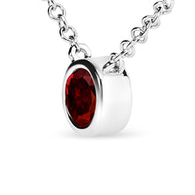 Load image into Gallery viewer, 14K White Gold 1/2 Cttw Red Lab Grown Diamond Bezel-Set Solitaire 18" Pendant Necklace (Red Color, VS1-VS2 Clarity)