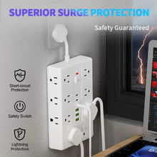 Load image into Gallery viewer, 22-in-1 Multi-Functional Power Strip – 16 Sockets, 3 USB-A & 3 USB-C
