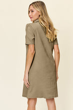 Load image into Gallery viewer, Double Take Full Size Texture Collared Neck Short Sleeve Dress Textured Dress For Women