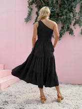 Load image into Gallery viewer, Smocked Single Shoulder Sleeveless Dress Stylish & Comfortable Summer Long Dress Lightweight Dress