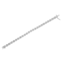 Load image into Gallery viewer, .925 Sterling Silver 1/10 cttw Miracle-Set Round-Cut Diamond "X" Link Tennis Bracelet (I-J color, I2-I3 clarity) - 7.25"