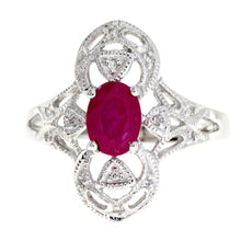 Load image into Gallery viewer, 1.05ct Ruby Diamond Ring 10KT White Gold
