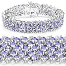 Load image into Gallery viewer, 14.70 Carat Genuine Tanzanite .925 Sterling Silver Bracelet