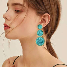 Load image into Gallery viewer, Beaded Drop Earrings Statement Seed Bead Earring