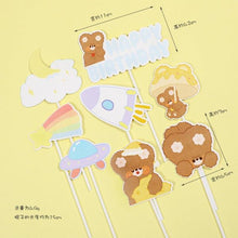 Load image into Gallery viewer, Bear Candle Birthday Cake Props Topper Card Cute Fantasy Cup Dessert Smiley Love Bear Table Dress Up Cake Props Party Cake Decor Supplies Toppers Birthday Cupcake Topper Various Cake Decorations for Birthday Party Photo Prop