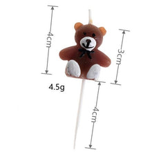 Load image into Gallery viewer, Bear Candle Birthday Cake Props Topper Card Cute Fantasy Cup Dessert Smiley Love Bear Table Dress Up Cake Props Party Cake Decor Supplies Toppers Birthday Cupcake Topper Various Cake Decorations for Birthday Party Photo Prop