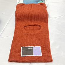 Load image into Gallery viewer, Bear Ears Balaclava Ladies 1 Hole Ski Mask Handmade Crochet Full Face Wooly Hat Cute Girl Winter Streetwear Warm Beanie Knitted Ski Full Face Covering Adult Winter Balaclava for Outdoor Sports Weather Balaclava Ski Mask for Men Windproof Thermal Beanie