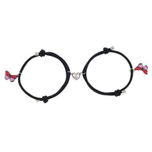 Load image into Gallery viewer, Beautiful Bracelets Set For Couple Mutual Attraction Braided Rope Couple Bracelets Blue Butterfly Relationship Matching Bracelet Set Heart Magnet Mutual Attraction Rope Bracelets Lover Gifts For Best Friend Women Men
