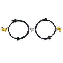 Load image into Gallery viewer, Beautiful Bracelets Set For Couple Mutual Attraction Braided Rope Couple Bracelets Blue Butterfly Relationship Matching Bracelet Set Heart Magnet Mutual Attraction Rope Bracelets Lover Gifts For Best Friend Women Men