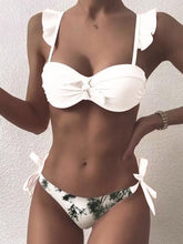 Load image into Gallery viewer, Beautiful Floral Push Up Women Bikini Push Up Bathing Suits Tie Knot Cute Ruffle Two Piece Swimsuits Swimsuit Female Swimwear Bra Cup Bikini Set High Cut Bathing Suit For Summer