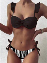 Load image into Gallery viewer, Beautiful Floral Push Up Women Bikini Push Up Bathing Suits Tie Knot Cute Ruffle Two Piece Swimsuits Swimsuit Female Swimwear Bra Cup Bikini Set High Cut Bathing Suit For Summer