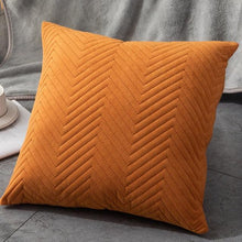 Load image into Gallery viewer, Beautiful Quilted Pillowcase Throw Pillow Covers Home Decor Velvet Square Throw Pillow Covers Decoration Pillow Cushion Sofa Living Room Simple Decorative Cushion Cover 45x45CM