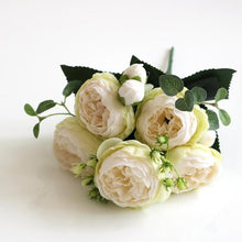 Load image into Gallery viewer, Beautiful Rose Peony Artificial Silk Eucalyptus Fake Flowers Small bouquet Flores Home Party Spring Wedding Decoration Artificial Silk Rose Flower Bouquet Lifelike Fake Rose for Wedding Home Party Decoration Event Gift