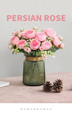 Load image into Gallery viewer, Beautiful Rose Peony Artificial Silk Eucalyptus Fake Flowers Small bouquet Flores Home Party Spring Wedding Decoration Artificial Silk Rose Flower Bouquet Lifelike Fake Rose for Wedding Home Party Decoration Event Gift