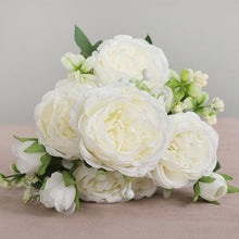 Load image into Gallery viewer, Beautiful Rose Peony Artificial Silk Eucalyptus Fake Flowers Small bouquet Flores Home Party Spring Wedding Decoration Artificial Silk Rose Flower Bouquet Lifelike Fake Rose for Wedding Home Party Decoration Event Gift